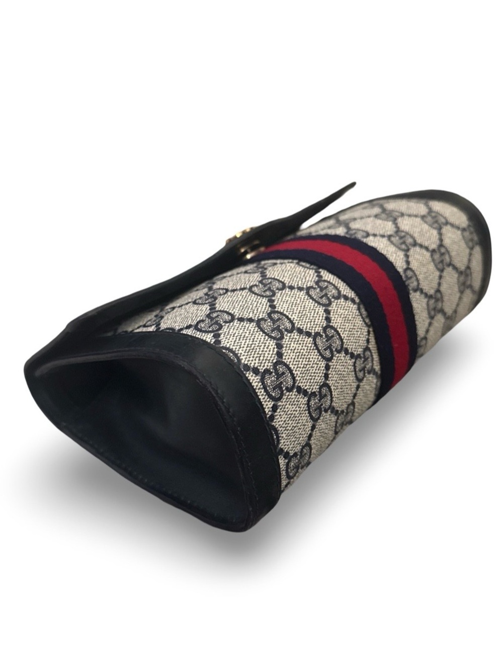 Gucci Navy/Red Web GG Monogram Crossbody Clutch SMALL - Picture 9 of 12